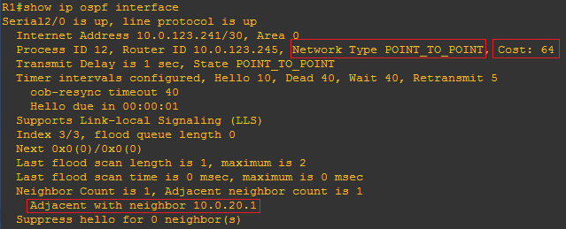 R1的s2/0接口OSPF数据截图