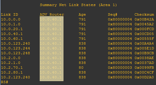 R5 OSPF数据库截图